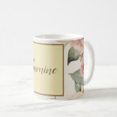 Mug Professionnel Moderne Floral Pastel Beige Couleur (Devant droit)