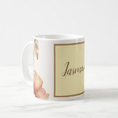 Mug Professionnel Moderne Floral Pastel Beige Couleur (Devant gauche)