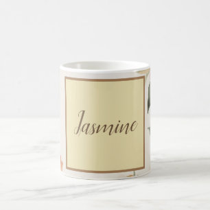 Mug Professionnel Moderne Floral Pastel Beige Couleur