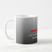Mug Professionnel moderne Gris Rouge Monogramme (Gauche)