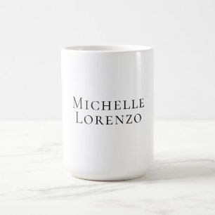 Mug Professionnel Moderne Simple Clair Nom Noir Blanc