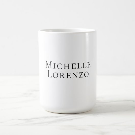 Mug Professionnel Moderne Simple Clair Nom Noir Blanc (Centre)