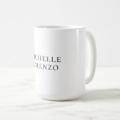 Mug Professionnel Moderne Simple Clair Nom Noir Blanc (Devant droit)