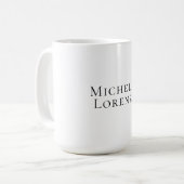 Mug Professionnel Moderne Simple Clair Nom Noir Blanc (Devant gauche)