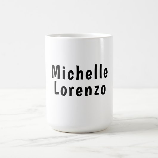 Mug Professionnel Moderne Simple Clair Nom Noir Blanc (Centre)