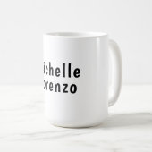 Mug Professionnel Moderne Simple Clair Nom Noir Blanc (Devant droit)