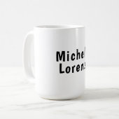 Mug Professionnel Moderne Simple Clair Nom Noir Blanc (Devant gauche)