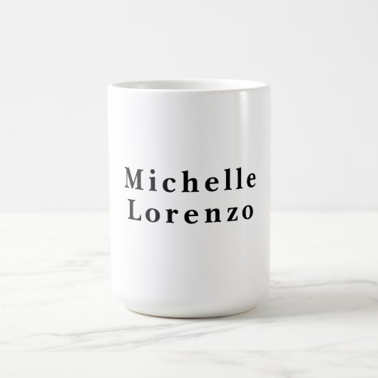 Mug Professionnel Moderne Simple Clair Nom Noir Blanc (Centre)