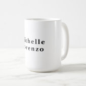 Mug Professionnel Moderne Simple Clair Nom Noir Blanc (Devant droit)