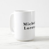 Mug Professionnel Moderne Simple Clair Nom Noir Blanc (Devant gauche)