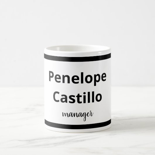 Mug Professionnel Moderne Simple Design Noir & Blanc (Centre)