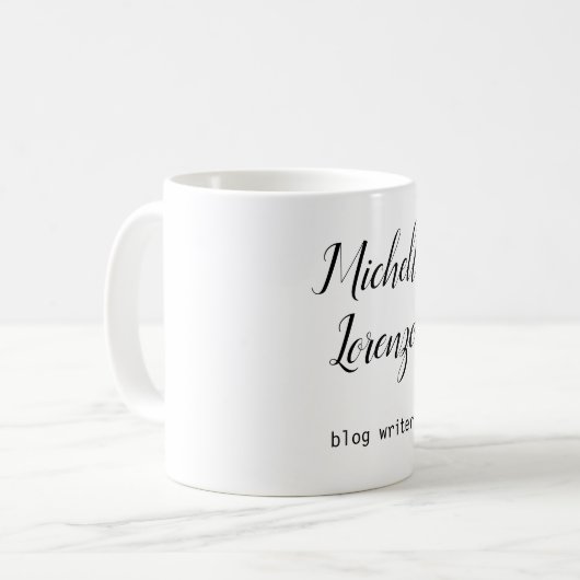 Mug Professionnel Moderne Simple Noir & Blanc (Devant gauche)