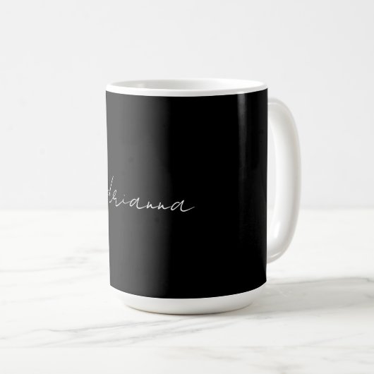 Mug Professionnel noir ajouter votre nom écriture manu (Devant droit)