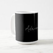 Mug Professionnel noir ajouter votre nom écriture manu (Devant gauche)