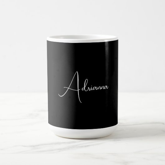 Mug Professionnel noir écriture manuscrite rétro de vo (Centre)