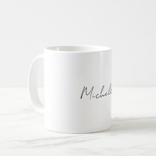 Mug Professionnel Simple Moderne Minimaliste Blanc (Devant gauche)