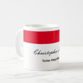 Mug Professionnel Simple Rouge Blanc (Devant gauche)