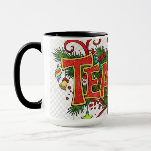 Mug Professionnels festifs mignons - Enseignant (Gauche)