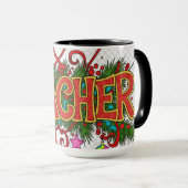 Mug Professionnels festifs mignons - Enseignant (Devant droit)