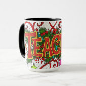 Mug Professionnels festifs mignons - Enseignant (Devant gauche)