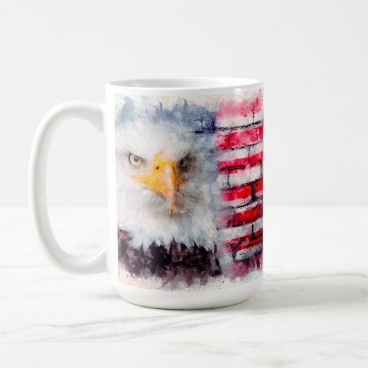 Mug Profil d'aigle sur mur de brique (Gauche)