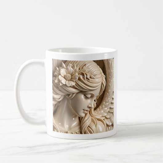 Mug Profil de femme ange visage (Gauche)