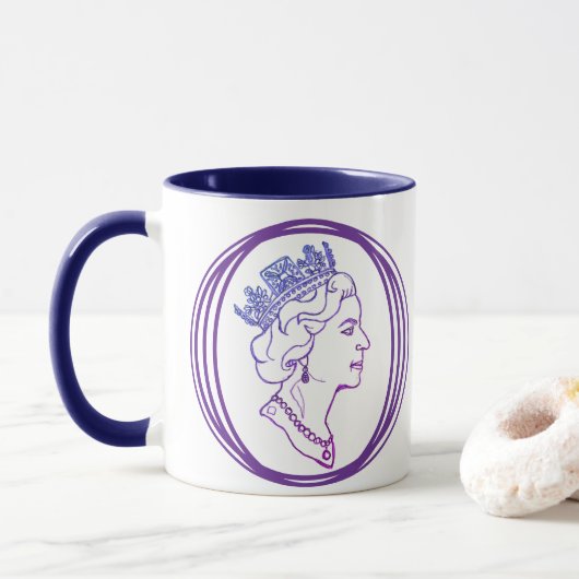 Mug Profil de la Reine Elizabeth (Avec donut)