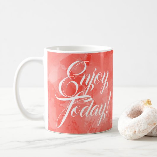 Mug Profitez aujourd'hui d'une douce aquarelle orange  (Avec donut)