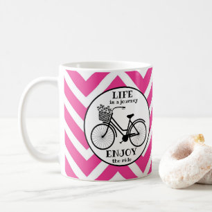 Mug Profitez De La Promenade   Vélo Avec Fleurs Motiva
