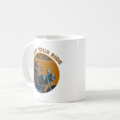 Mug Profitez de votre Ride Brother cool Chat avec moto (Devant gauche)