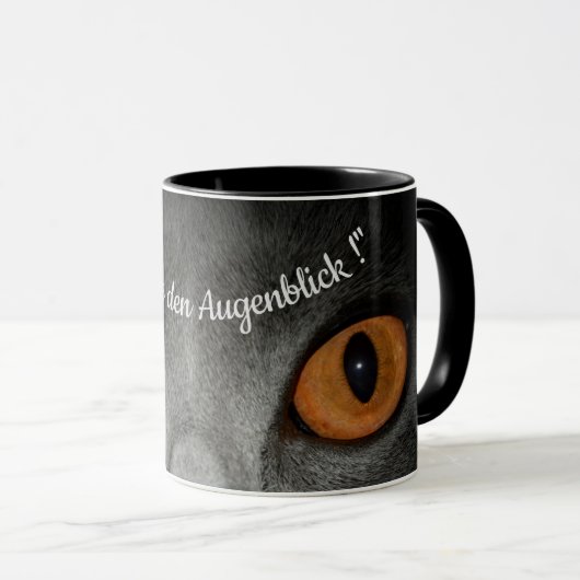 Mug Profitez du moment - avec des yeux de chat (Devant droit)