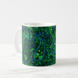 Mug Profusion Paisley Vibrant Floral Bleu Vert