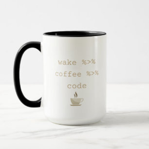 Mug Programmation du code du café Wake