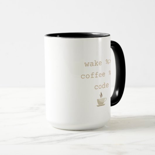 Mug Programmation du code du café Wake (Devant droit)