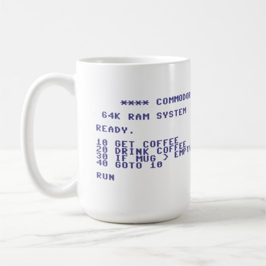 Mug Programme de base de café de boissons du commodore (Gauche)