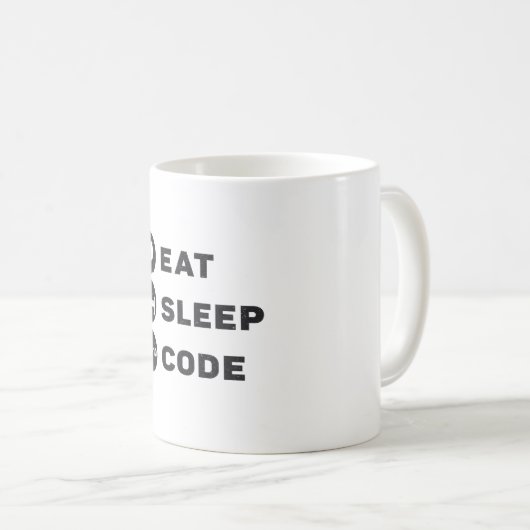 Mug Programme de code médical Eat Sleep code ICD (Devant droit)