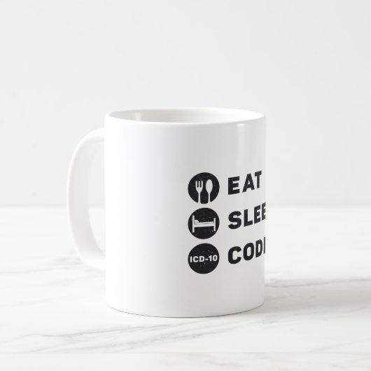 Mug Programme de code médical Eat Sleep code ICD (Devant gauche)