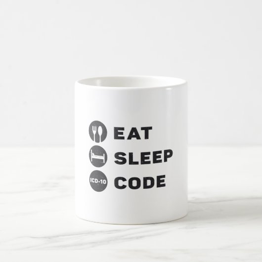 Mug Programme de code médical Eat Sleep code ICD (Centre)