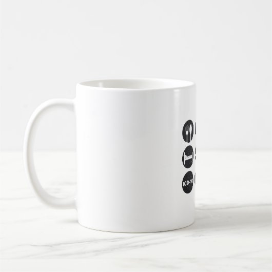 Mug Programme de code médical Eat Sleep code ICD (Gauche)