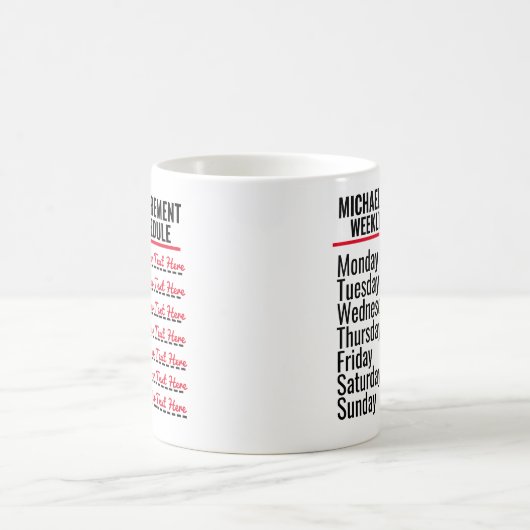 Mug Programme de retraite personnalisé amusant (Centre)