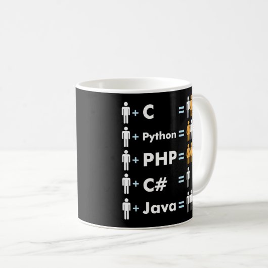 Mug Programmer Coding C Python PHP Java Attractions Ho (Devant droit)