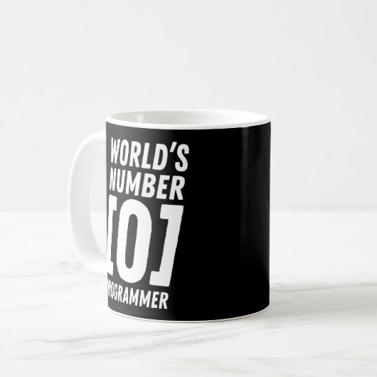 Mug Programmer Coding World's Number 0 Programmer (Devant gauche)