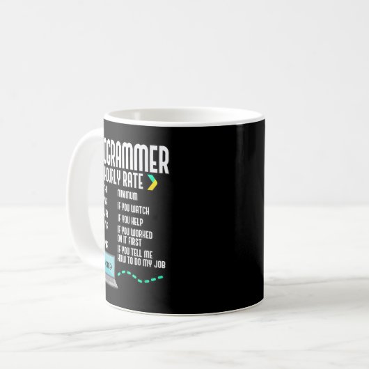 Mug Programmer Horaire Codeur Développement Logiciel (Devant gauche)