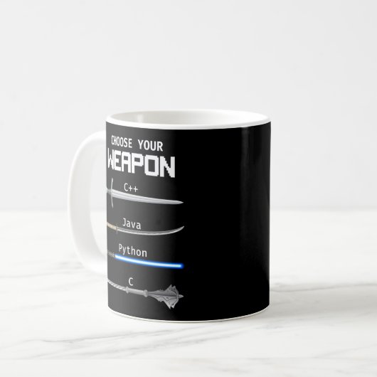 Mug Programmer le codage Choisissez votre arme C Java  (Devant gauche)