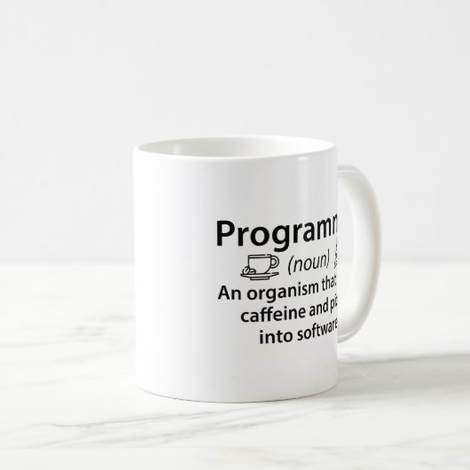 Mug Programmeur Caféine Pizza (Devant droit)