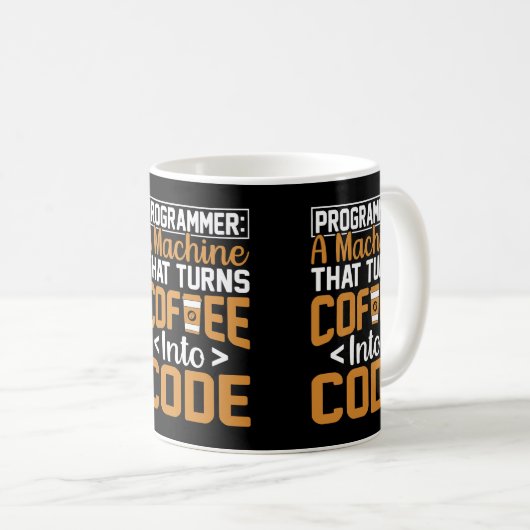 Mug Programmeur de café FC Code JavaScript Coffee Love (Devant droit)