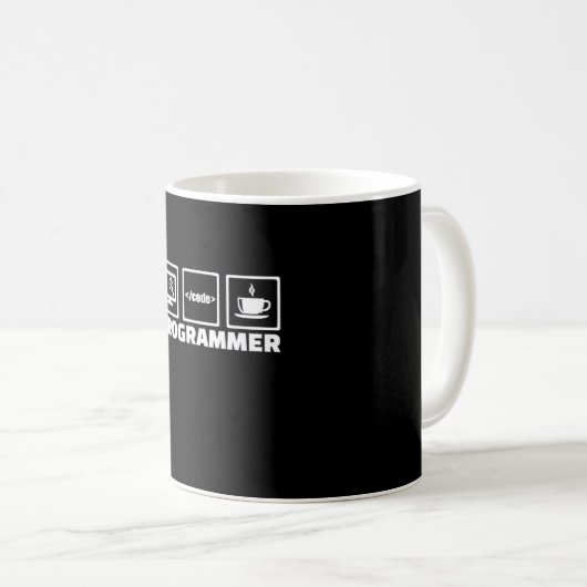Mug Programmeur Écrire Code Et Boire Café (Devant droit)