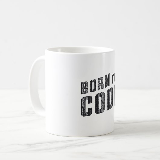 Mug Programmeur ICD de code médical born to code (Devant gauche)