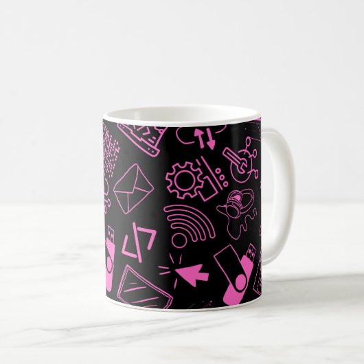 Mug programmeur informaticien codage tech rose (Devant droit)