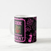 Mug programmeur informaticien codage tech rose (Devant gauche)